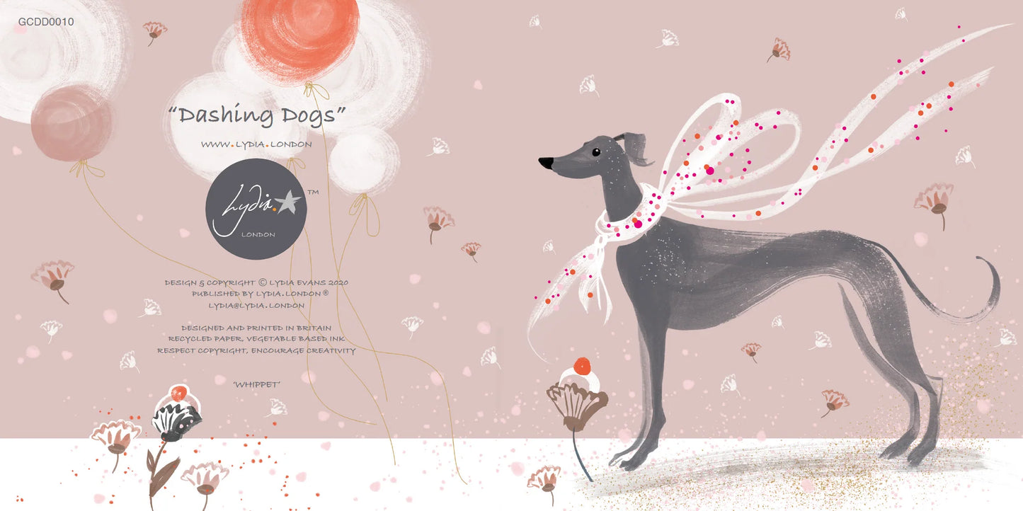 Lydia London - Whippet Dog Card