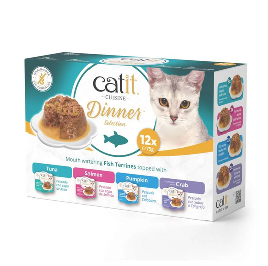 Catit Fish Dinner Variety Pack 12x75g