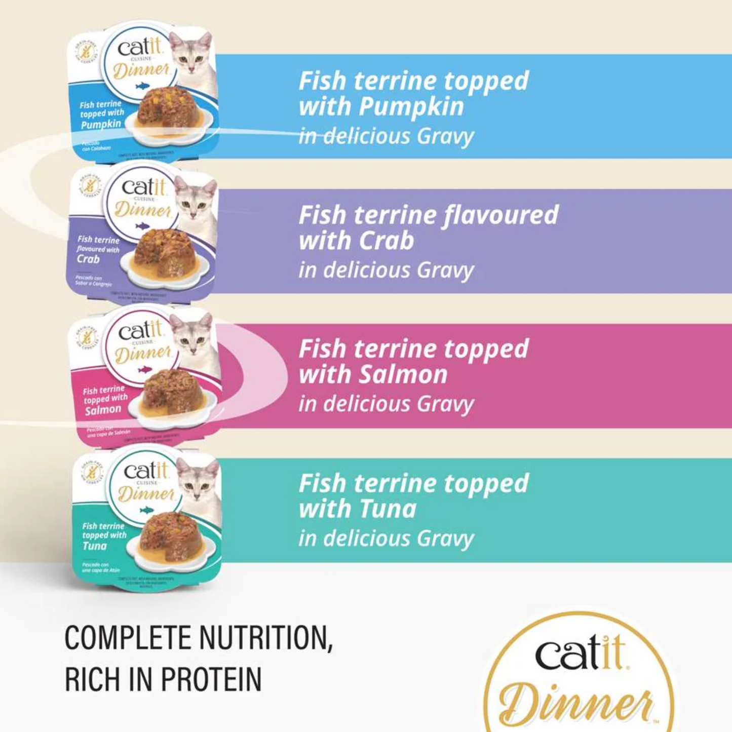 Catit Fish Dinner Variety Pack 12x75g