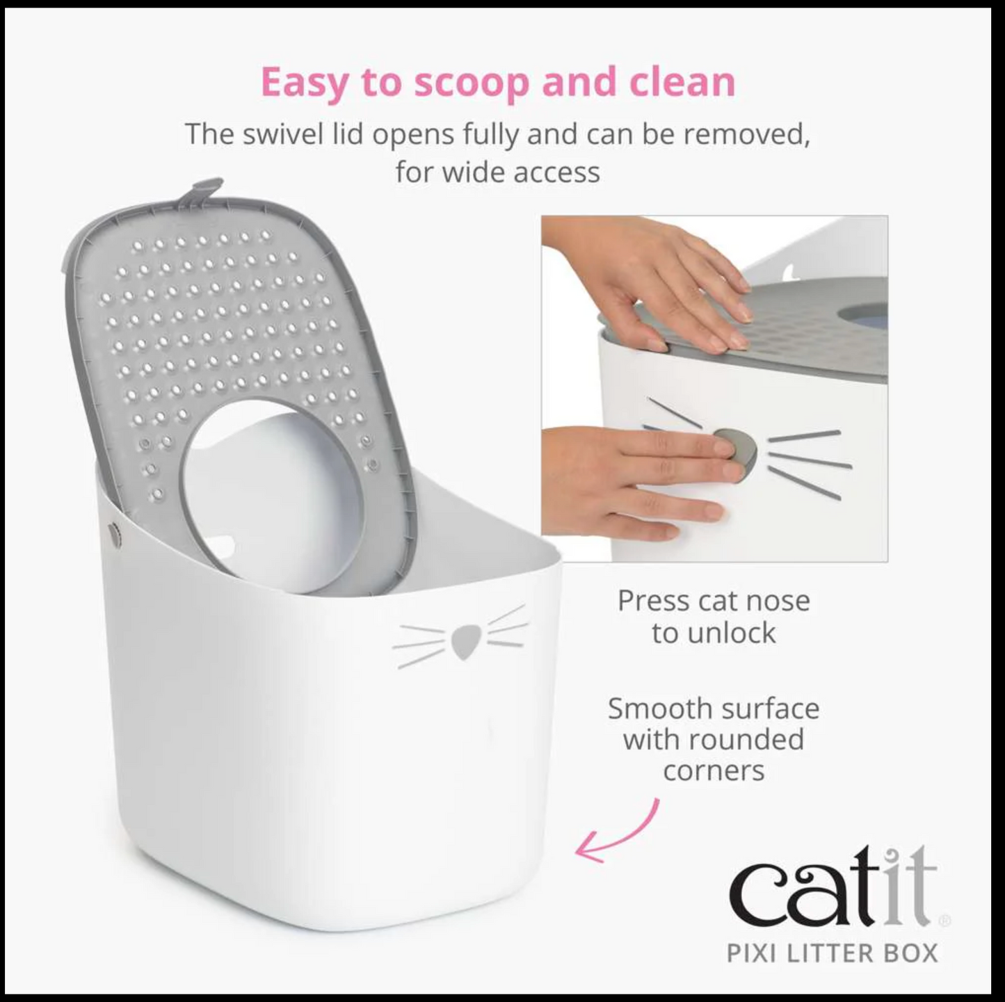 Catit Pixi Litter Box Grey