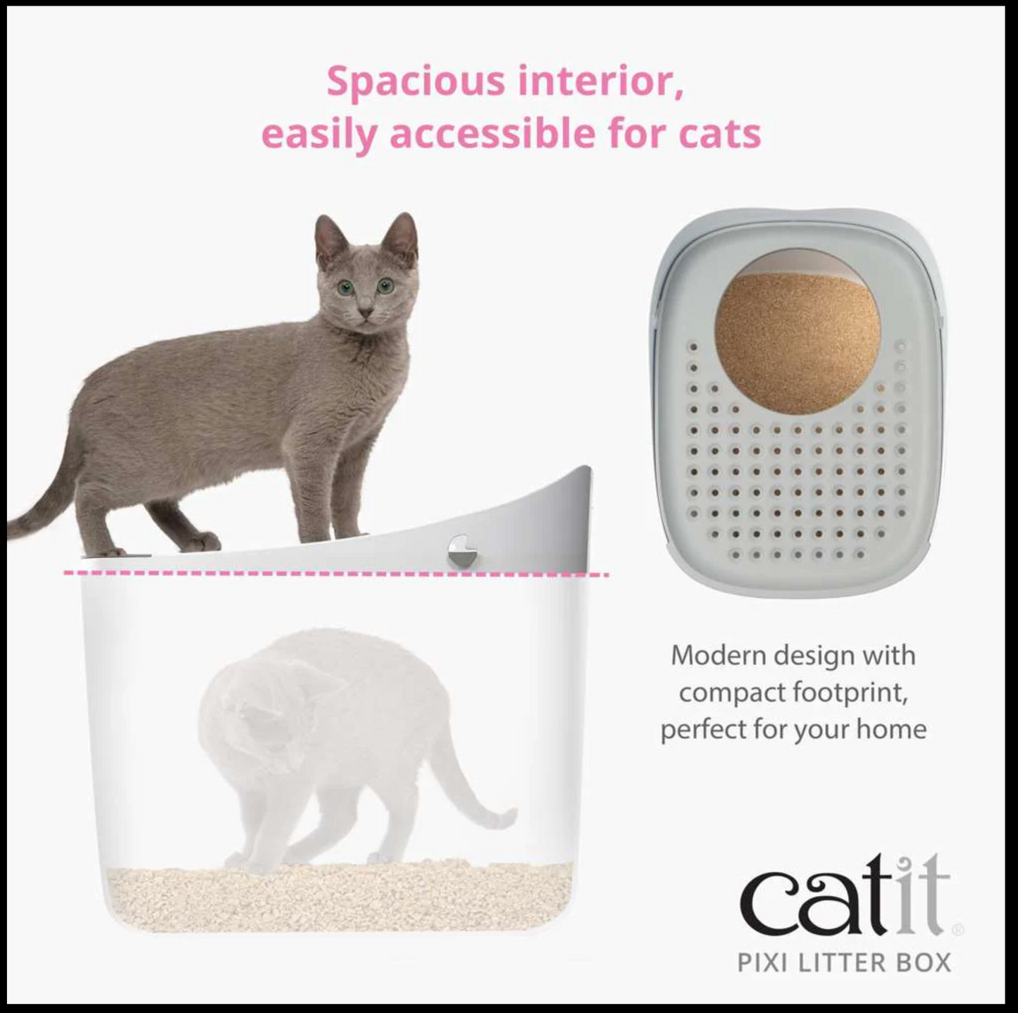 Catit Pixi Litter Box Grey