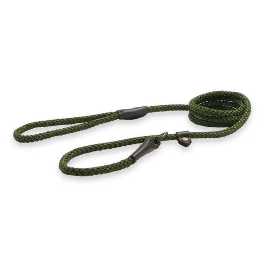 Ancol Heritage Rope Slip Lead Green