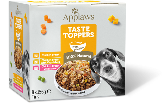 Applaws Taste Toppers Wet Dog Tins 8 x 156g