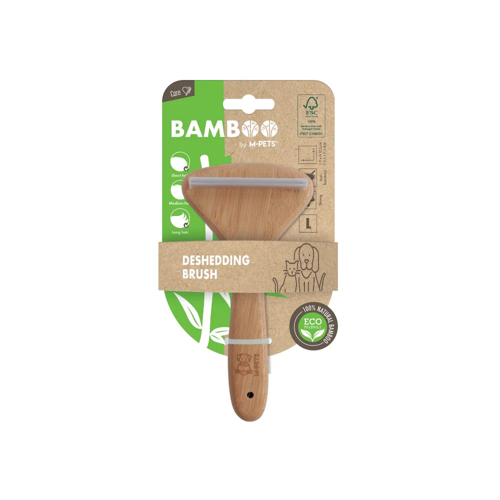 M-PETS Bamboo De-Shedding Brush - Large
