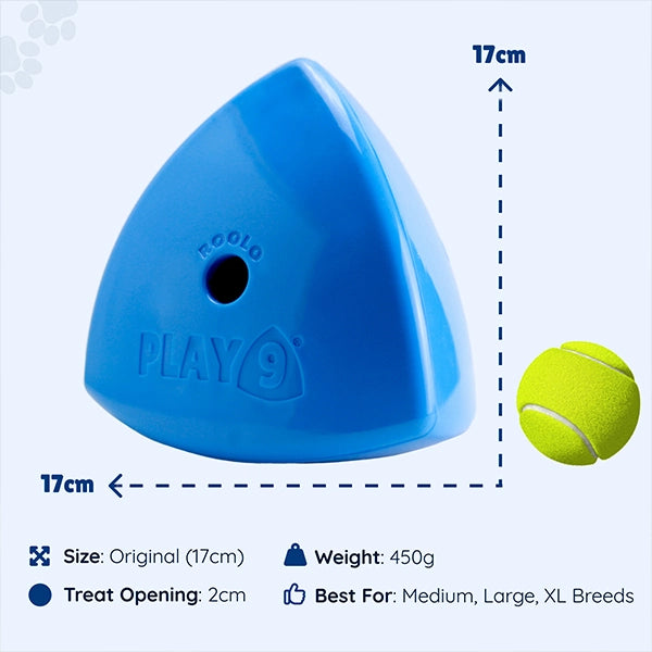 Play9 Roolo Treat Dispensing Dog Toy Blue
