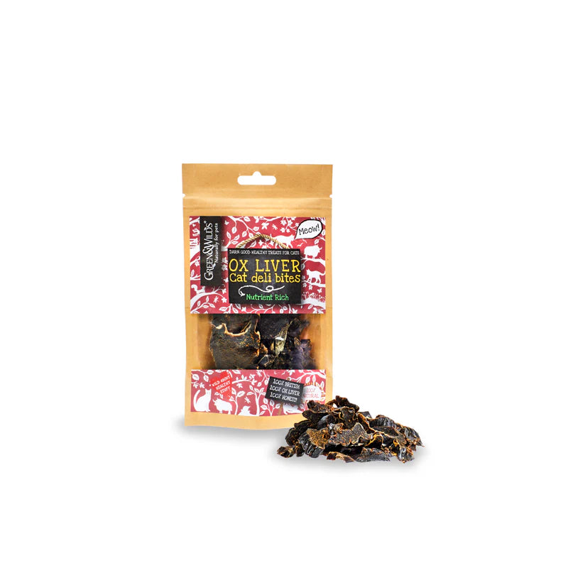 Green & Wilds Ox Liver Deli Bites For Cats 40g