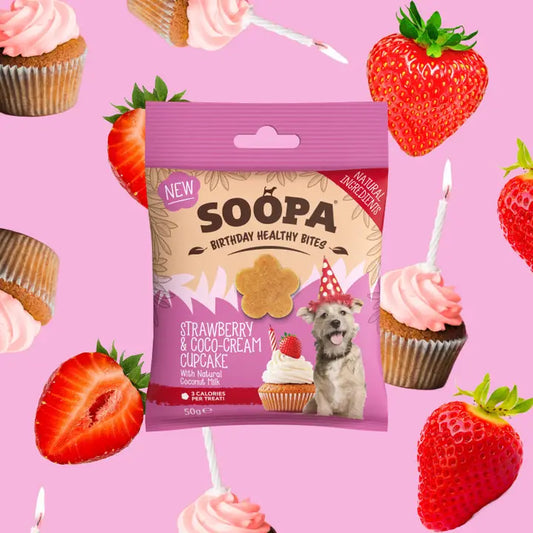 Soopa Strawberry & Coco-Cream Cupcake Treats 50g