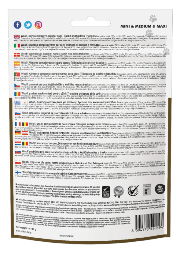 Woolf Triangle of Rabbit & Cod 100g
