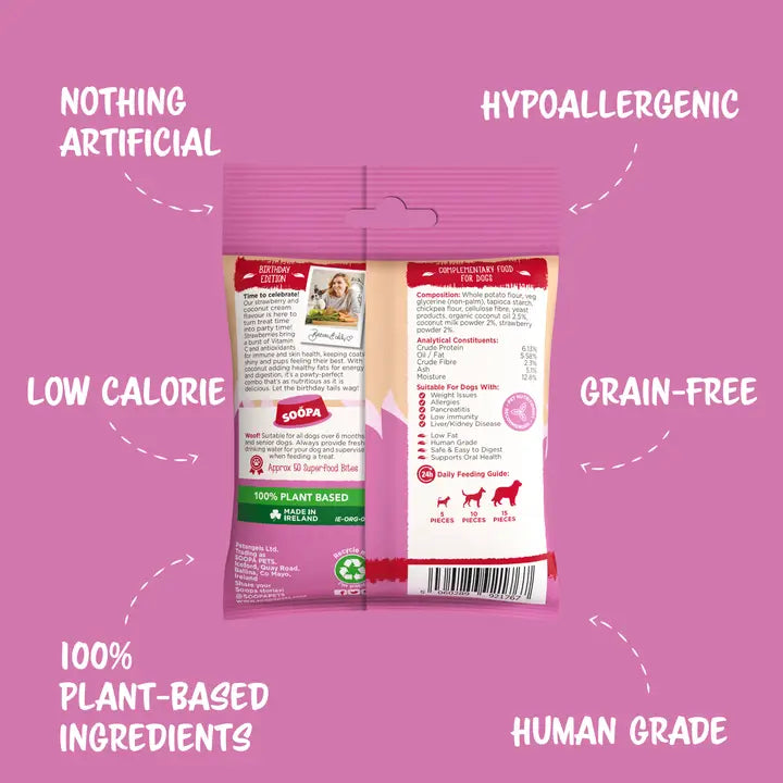 Soopa Strawberry & Coco-Cream Cupcake Treats 50g