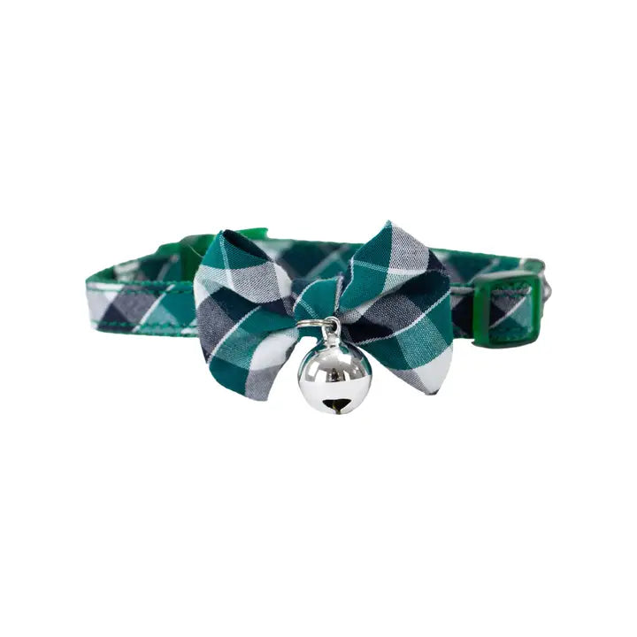 Ancol Green Tartan Bow Tie Cat Collar
