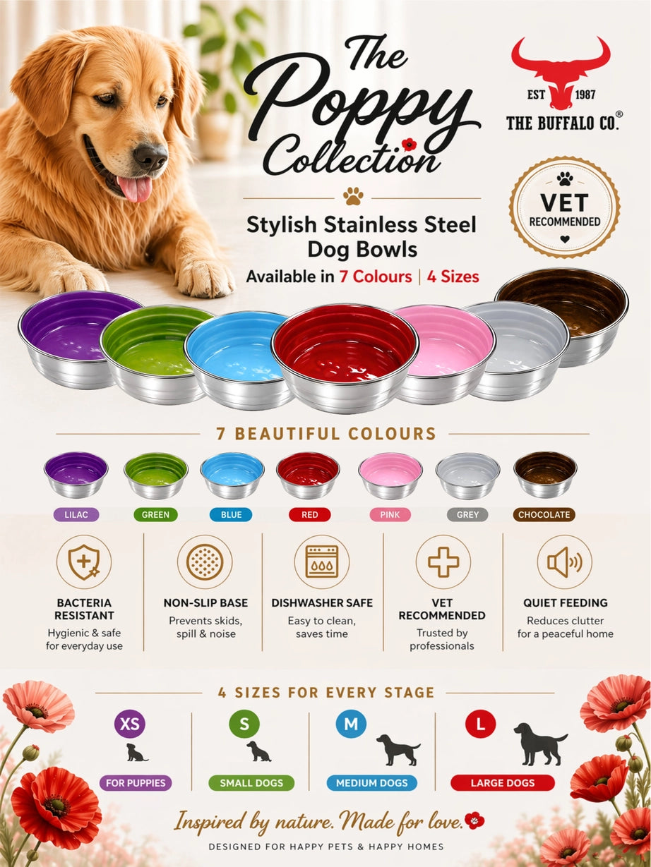 The Buffalo Co. Poppy Collection Bowl Blue