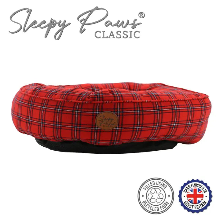 Ancol Red Tartan Donut Bed 70cm
