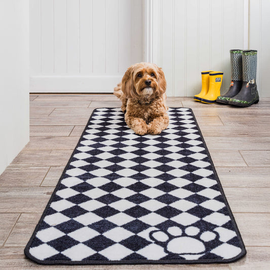 Pet Rebellion Dog Runner Check Chess 50x150cm