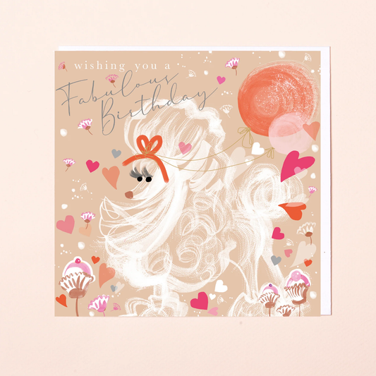Lydia London -  Poodle Happy Birthday Card