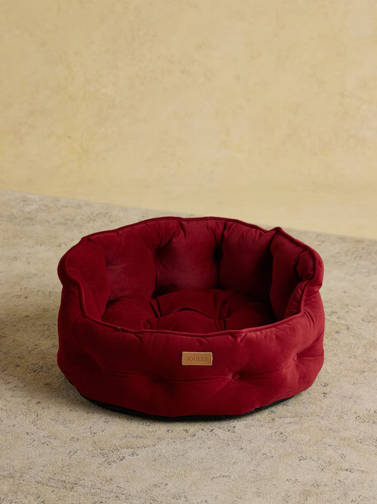 Joules Chesterfield Dog Bed Burgundy - Small