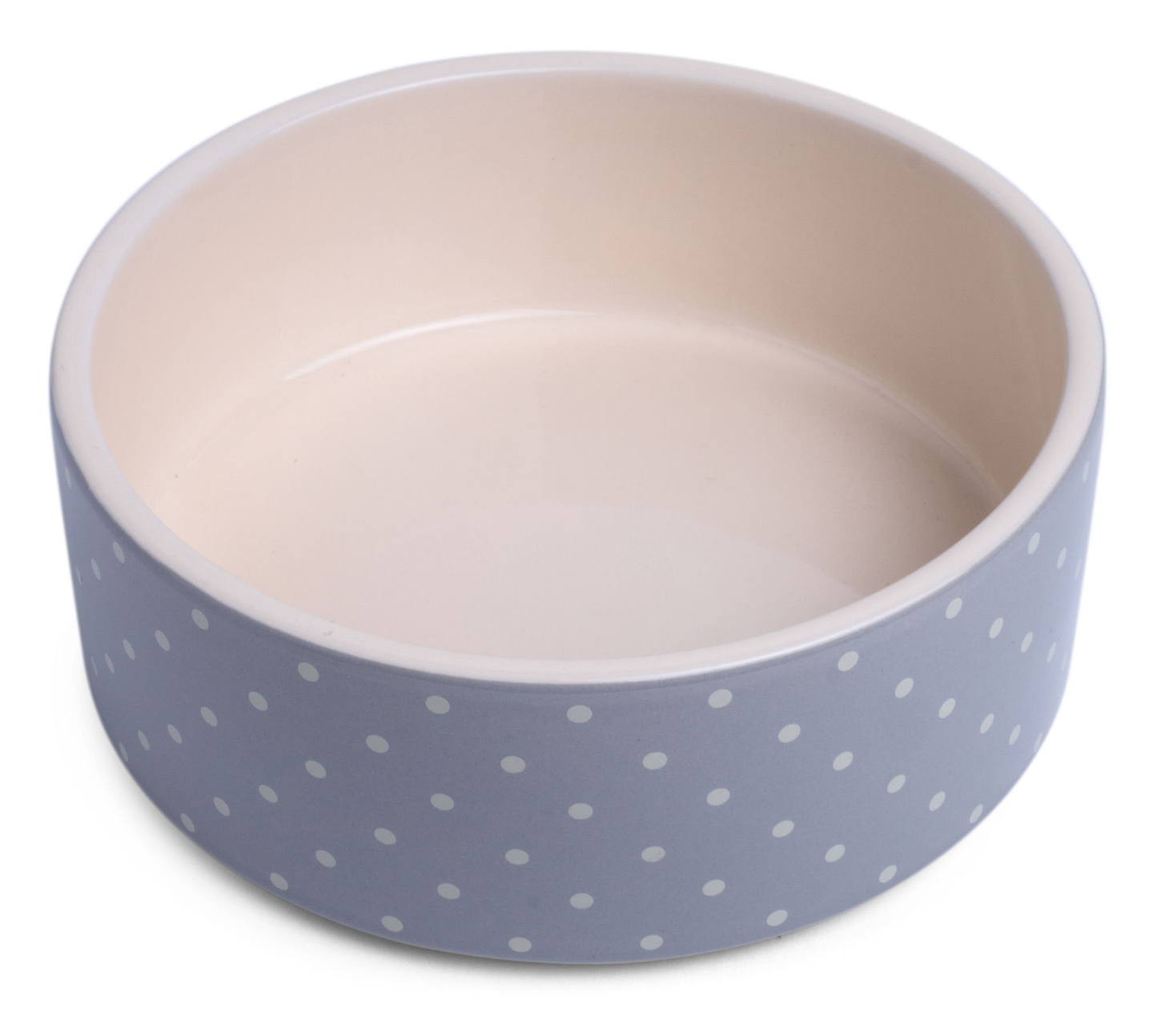 Petface Grey Dots Ceramic Dog Bowl 15cm