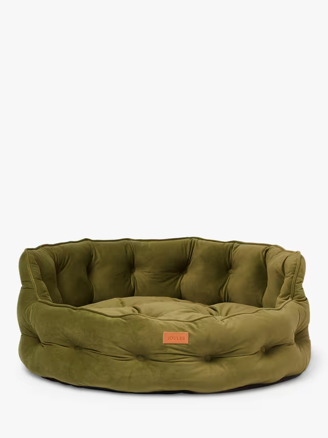 Joules Chesterfield Dog Bed Khaki - Large