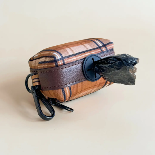 The aDoraBle Pooch Co. Heritage Poop Bag Holder - Butterscotch Biscui