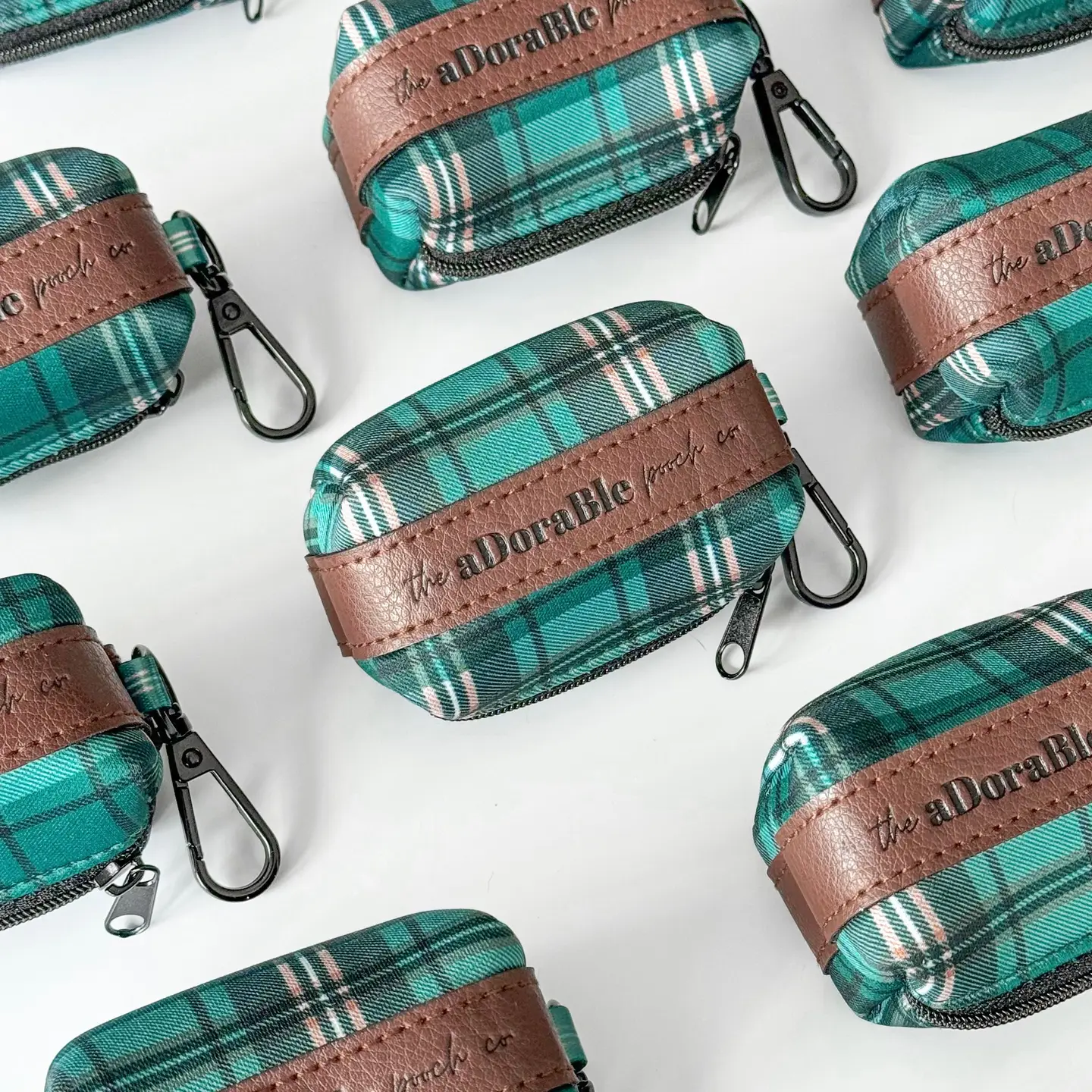 The aDoraBle Pooch Co. Heritage Poop Bag Holder - Pheasant Green