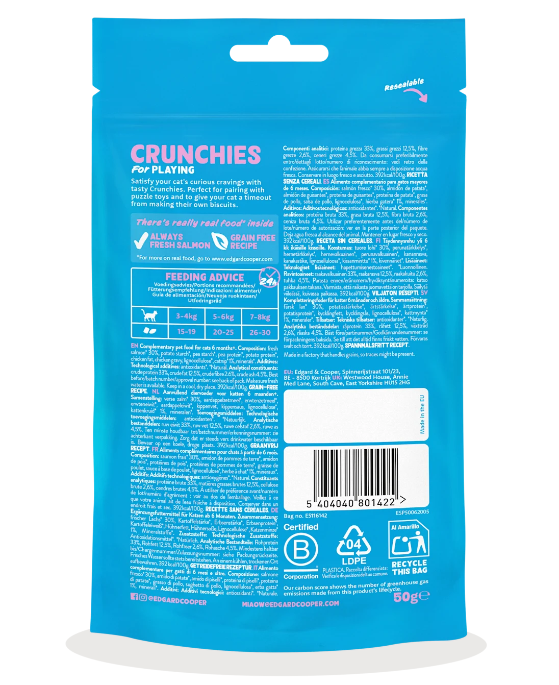 Edgard & Cooper Cat Crunchies Salmon 50g
