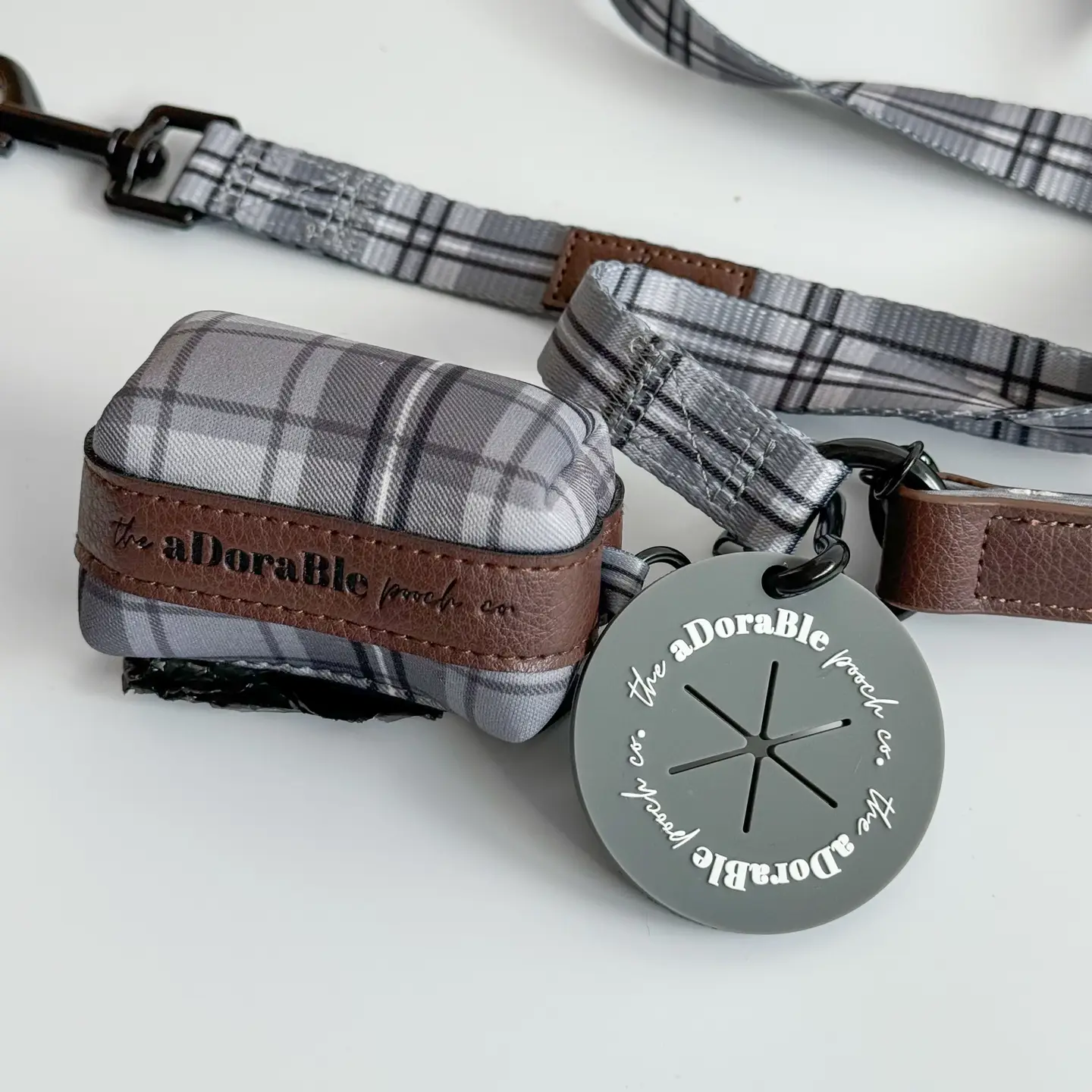 The aDoraBle Pooch Co. Heritage Poop Bag Holder - Gunsmoke Grey