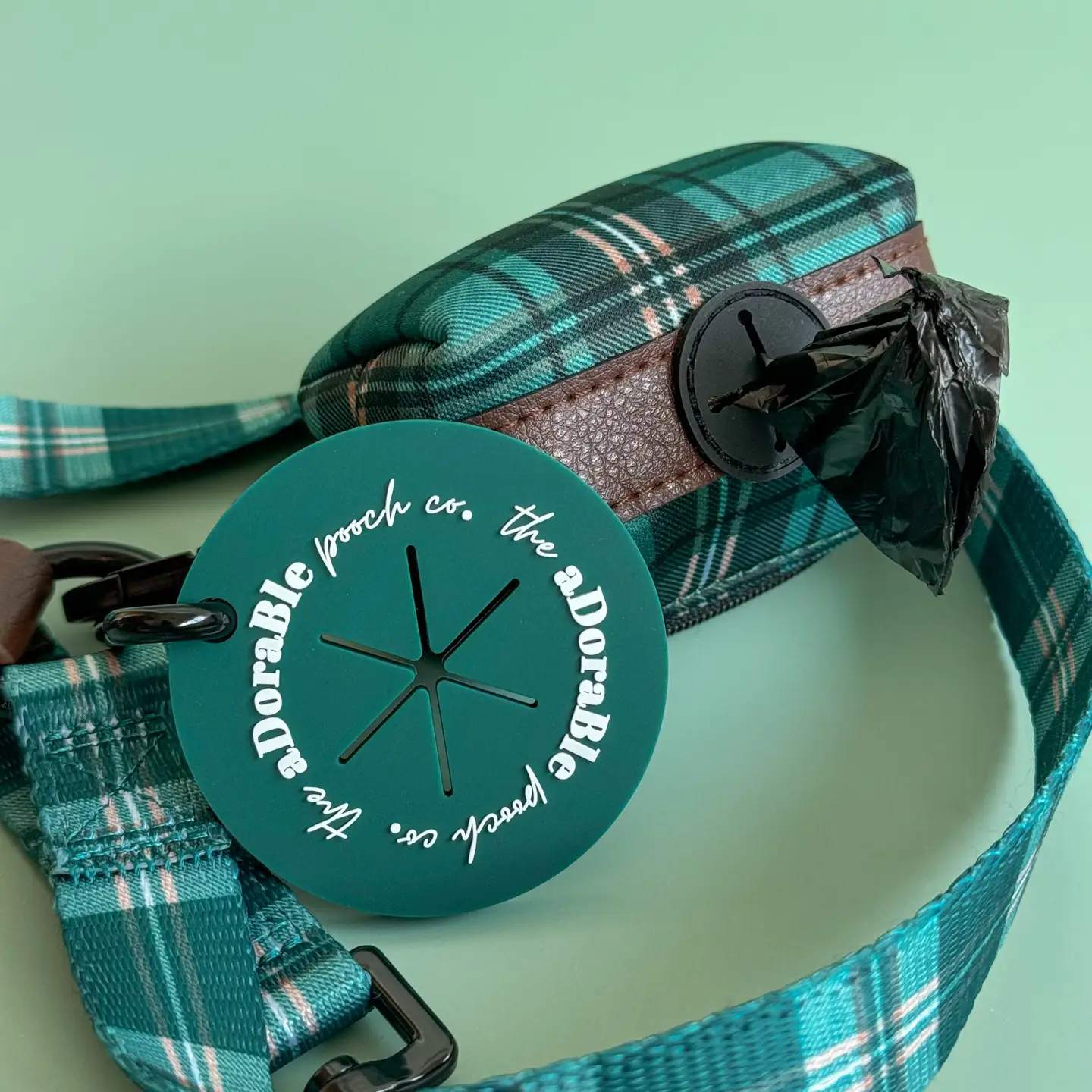 The aDoraBle Pooch Co. Heritage Poop Bag Holder - Pheasant Green