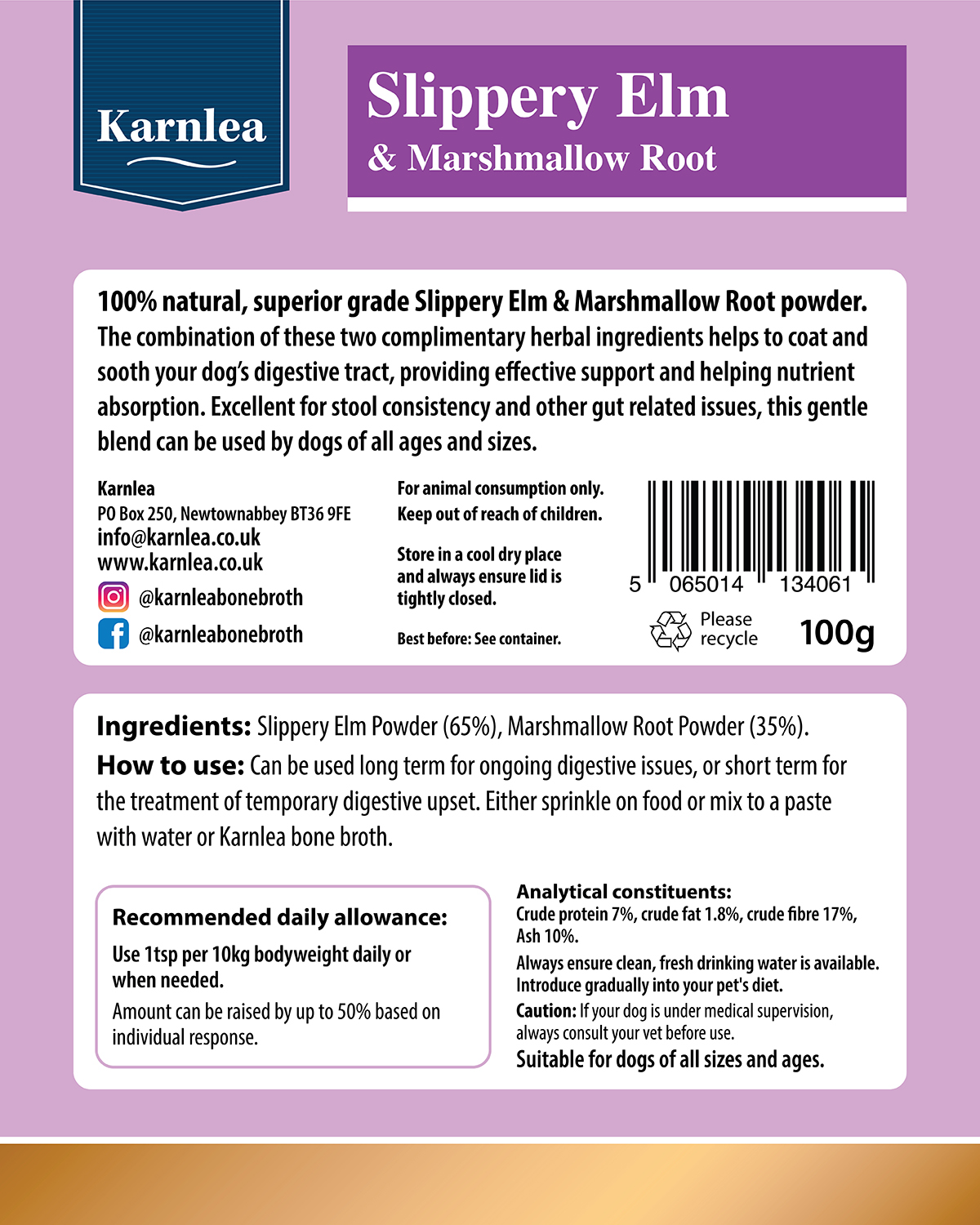 Karnlea Slippery Elm Powder 100g