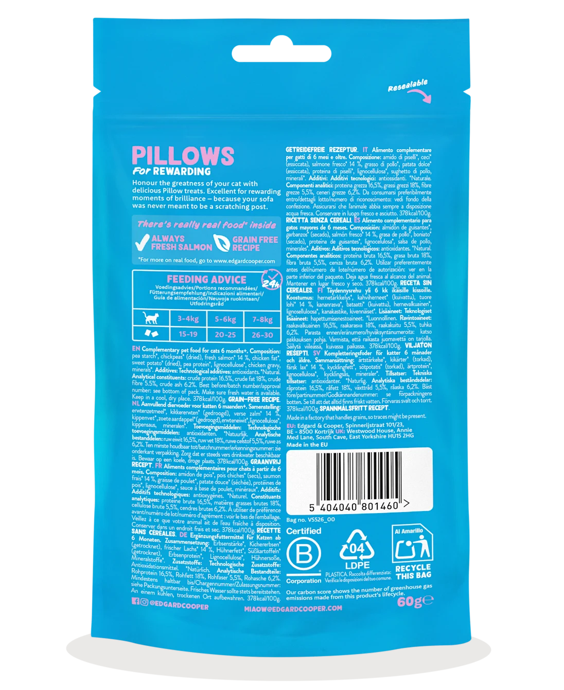 Edgard & Cooper Cat Pillows Salmon 50g