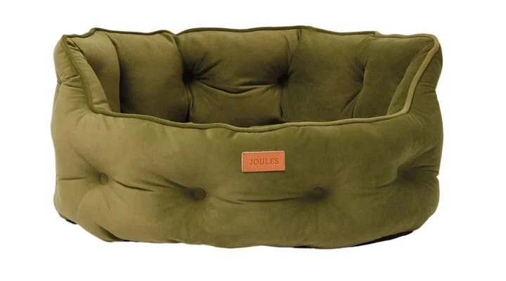 Joules Chesterfield Dog Bed Khaki - Large