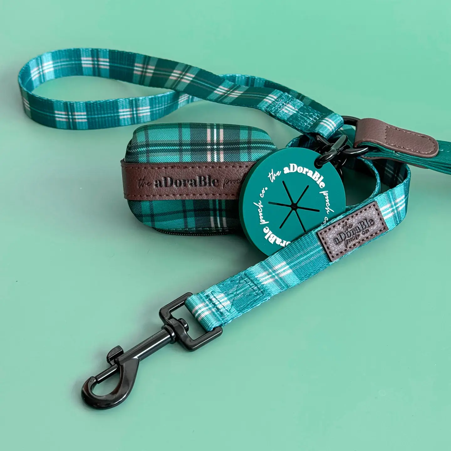 The aDoraBle Pooch Co. Heritage Lead - Pheasant Green