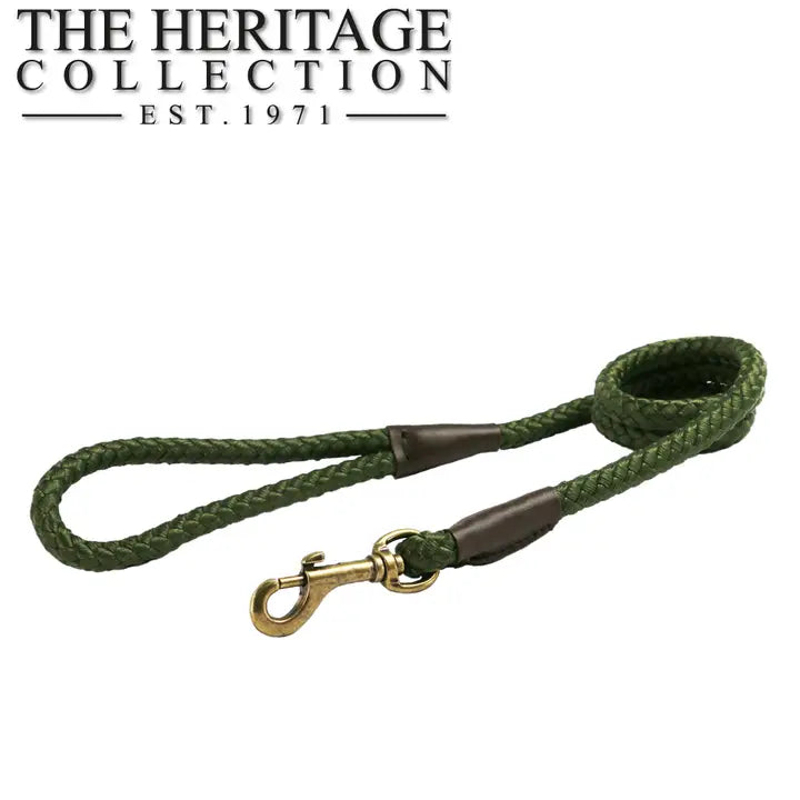 Ancol Heritage Rope Lead Green - 1.07m x 12mm
