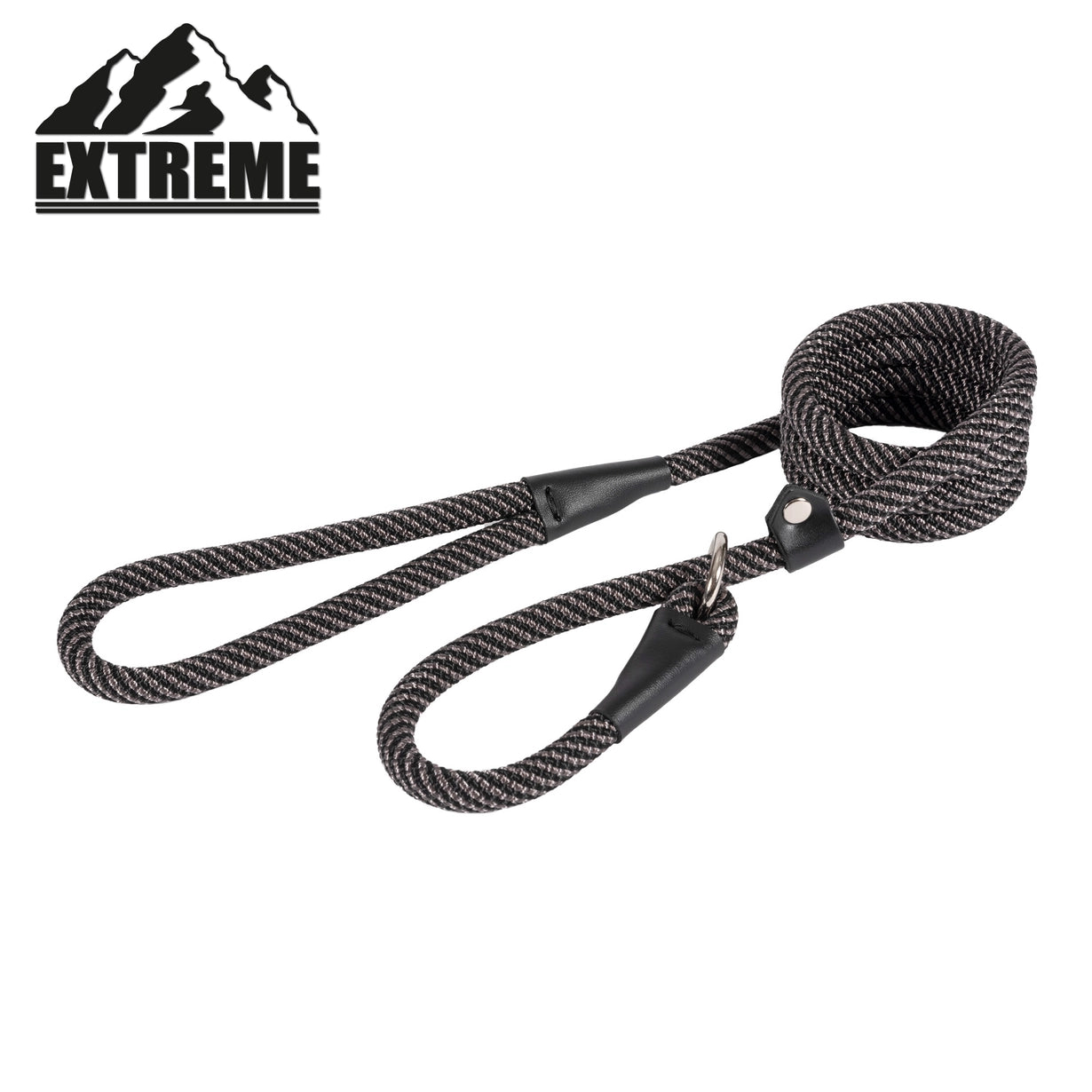 Ancol Extreme Rope Slip Lead Black & Grey 1.5m