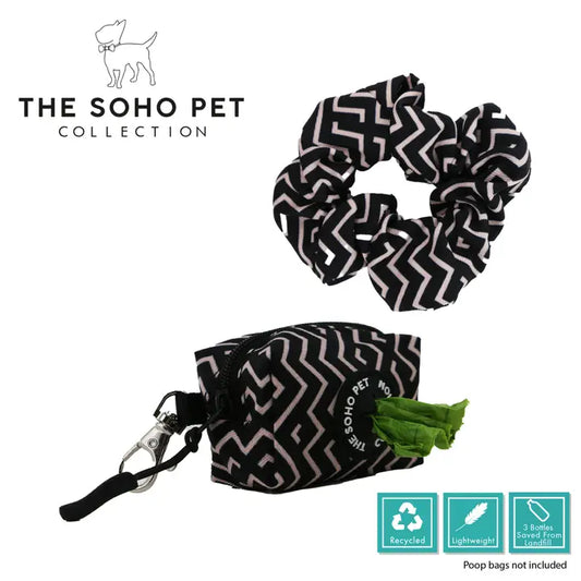 Ancol Soho ZigZag Poop Bag and Scrunchie