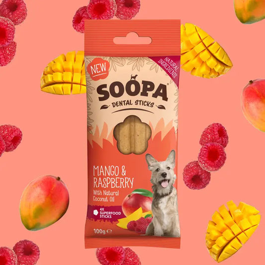 Soopa Mango & Raspberry Dog Dental Sticks 100g