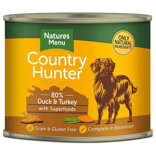 Natures Menu Country Hunter Dog Can 600g - Duck & Turkey