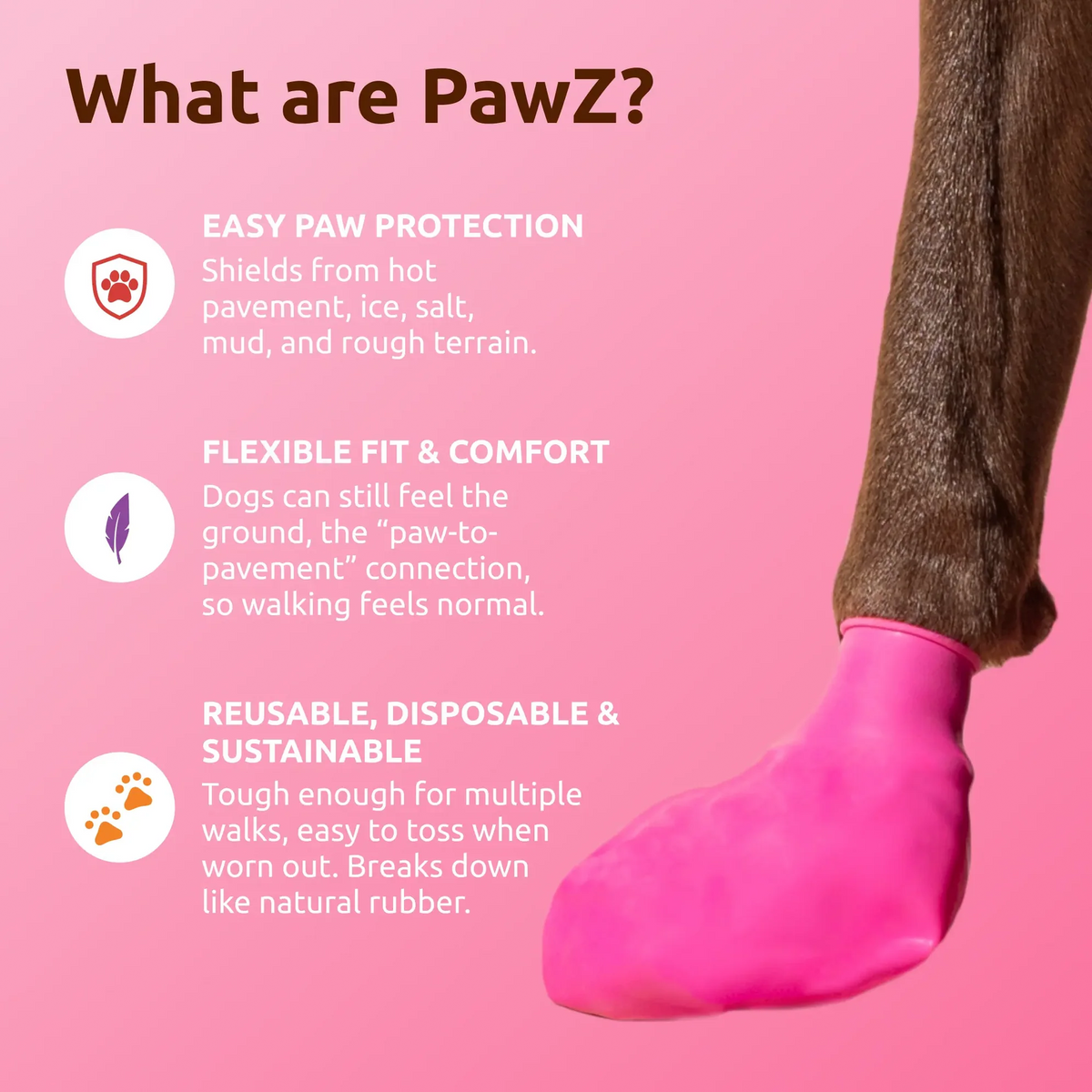 PAWZ Dog Paw Protectors Rubber Boots 12pcs