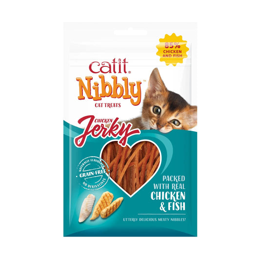 Catit Nibbly Jerky Chicken and Fish 30g